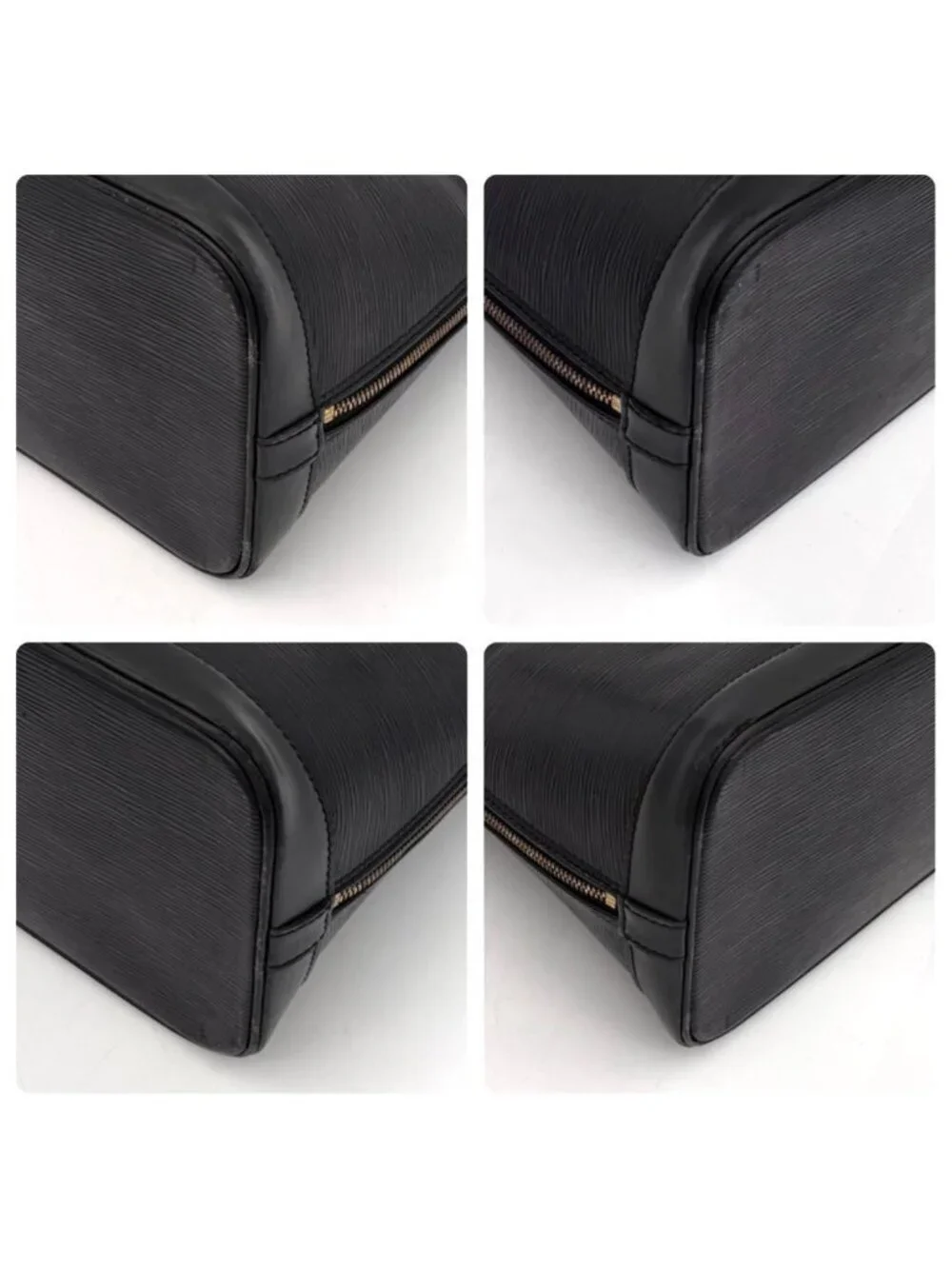 Louis Vuitton Epi Alma PM Handbag Noir Black Gold